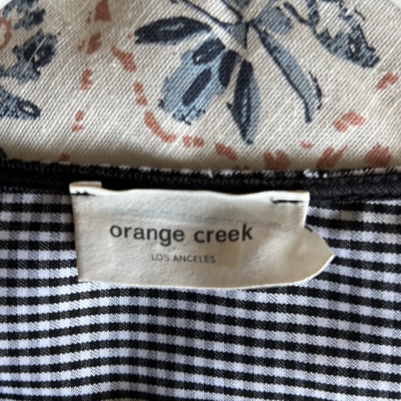 Small Gingham Black and White Peplum Top with Embroidery - Picture 5 of 8